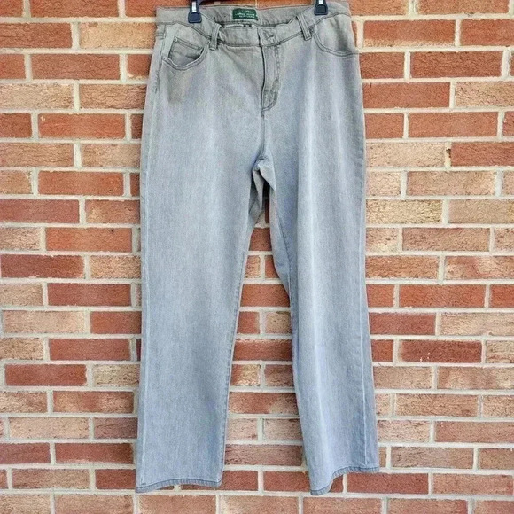 LRL Lauren Jeans Ralph Lauren Women' s Size 16W Grey Wide Leg Jeans - Picture 1 of 5